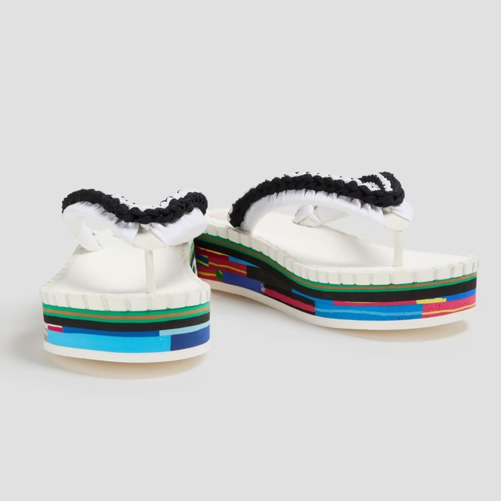 Chloé Women's Lou Woven Strap Platform Flip Flops